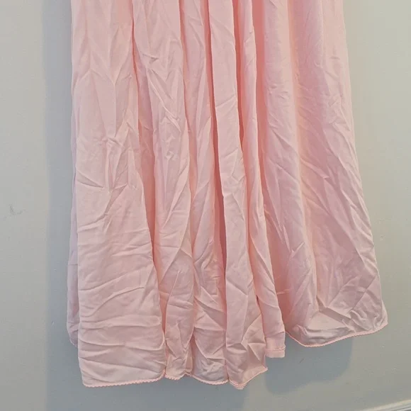 Vintage Soft Pink Lace Trim Maxi Slip Dress - Picture 6 of 10